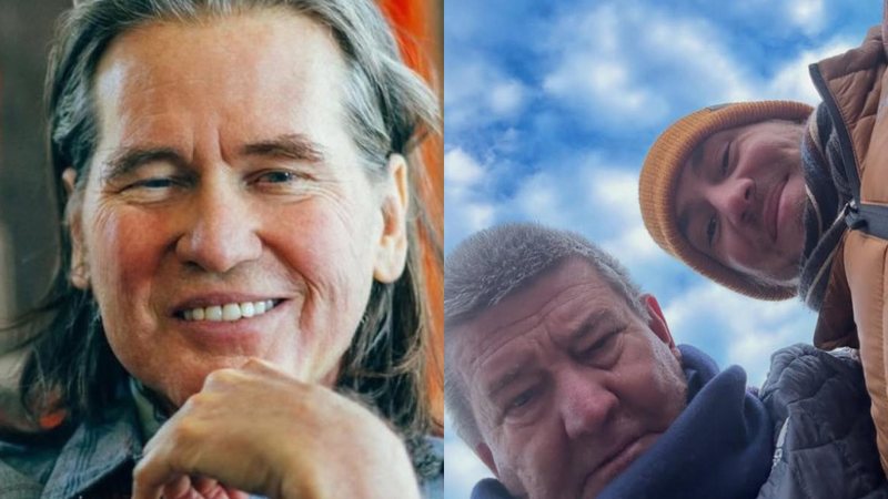 O ator Val Kilmer, o ex-tenista Ivan Kley e o cantor Vitor Kley - Fotos: Reprodução/Instagram