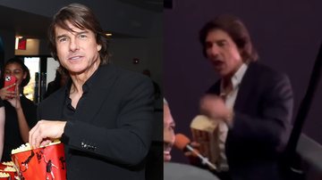 Tom Cruise surpreende os fãs ao surgir comendo pipoca de forma inusitada - Fotos: Cynd Ord/Getty Images; Reprodução/X