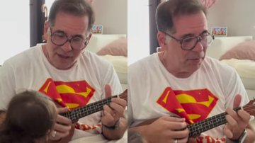 Leandro Hassum toca ukulele e canta para a neta, Aurora - Fotos: Reprodução/Instagram