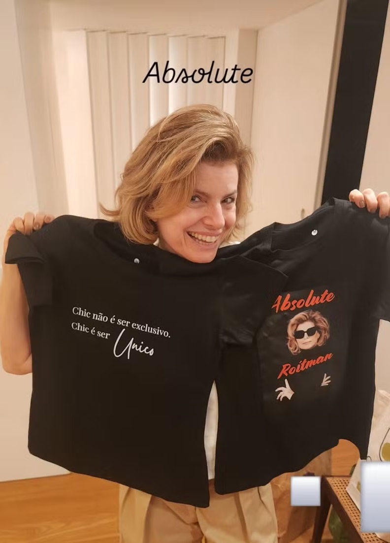 Debora Bloch ganha camisetas de Odete Roitman de presente de aniversário  — Foto: Instagram